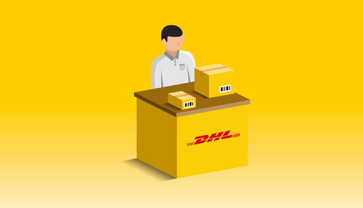 DHL delivery at a servicepoint